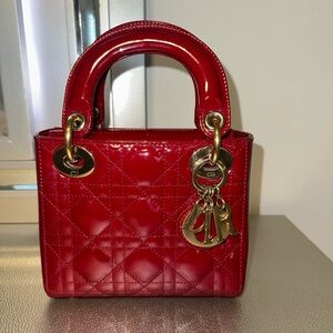 Red Patent Mini Lady Dior